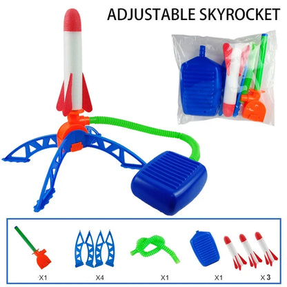 Kids Outdoor Rocket Foot Pump Outdoor Air Pressing Soaring Rocket Suit Jumps Air Powered Rocket Launcher Game Children Toy Gifts